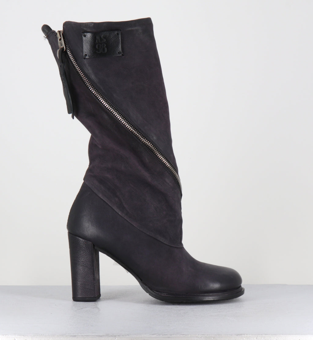 Bottes en daim violet zip - C49302 LADY MUSE