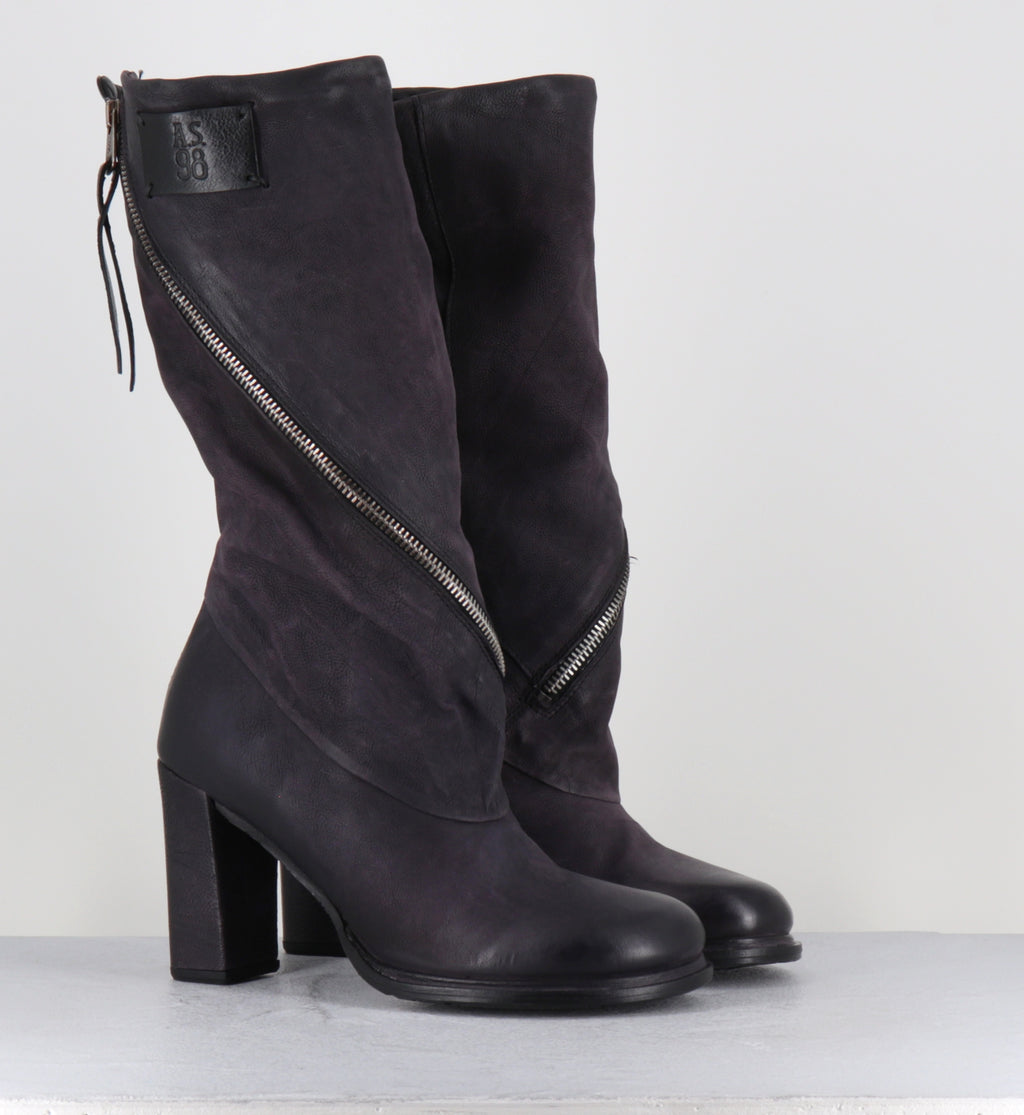 Bottes en daim violet zip - C49302 LADY MUSE