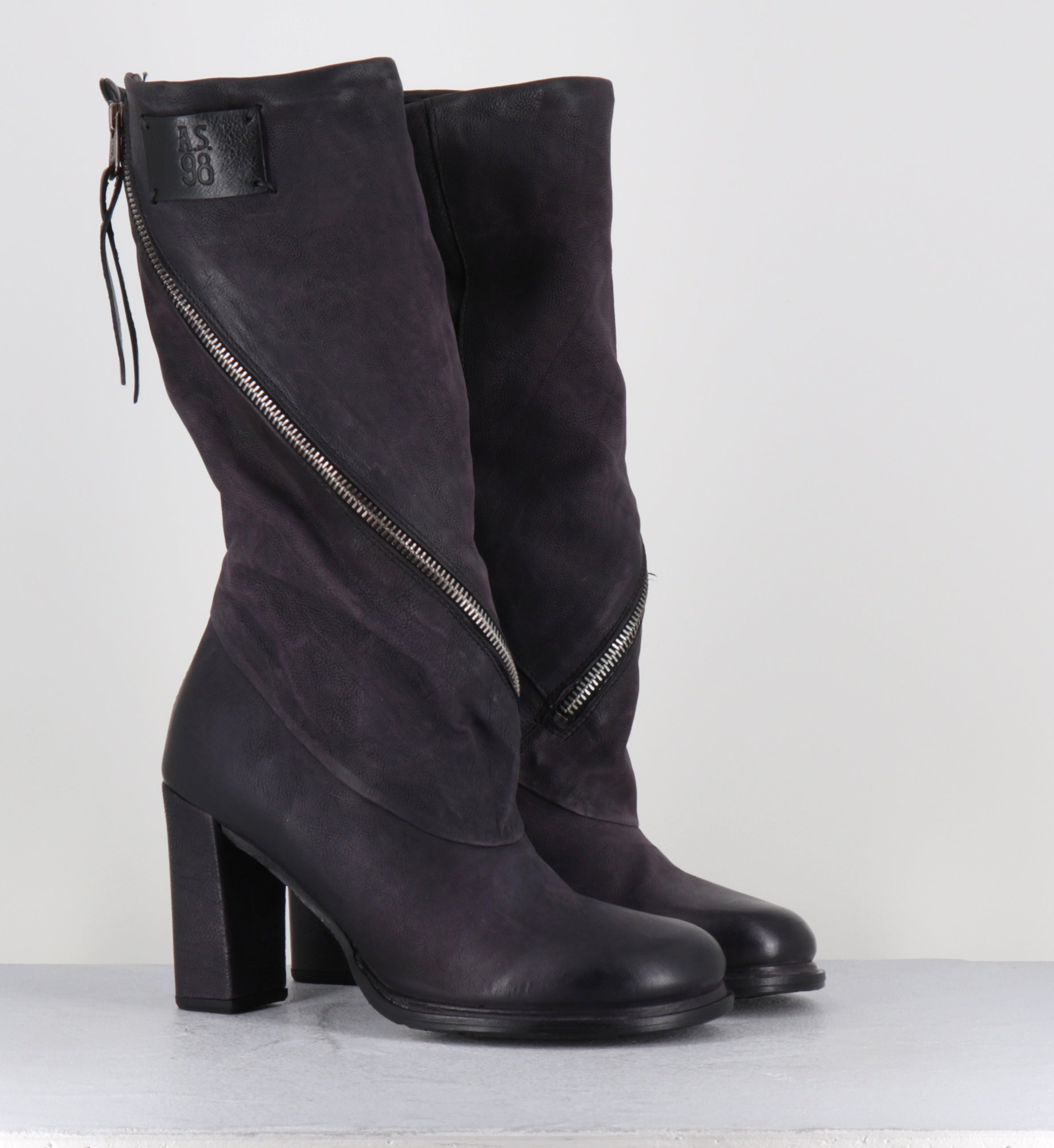 Bottes en daim violet zip - C49302 LADY MUSE