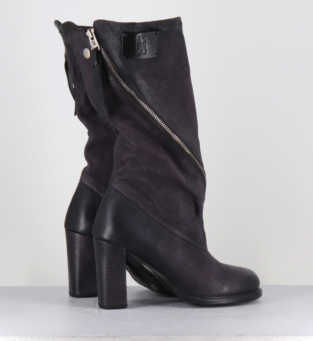 Bottes en daim violet zip - C49302 LADY MUSE