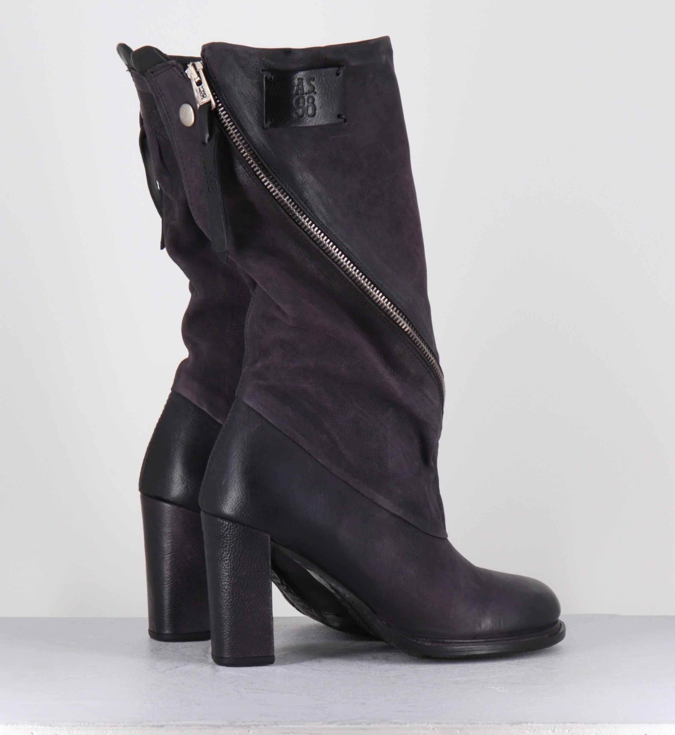 Bottes en daim violet zip - C49302 LADY MUSE