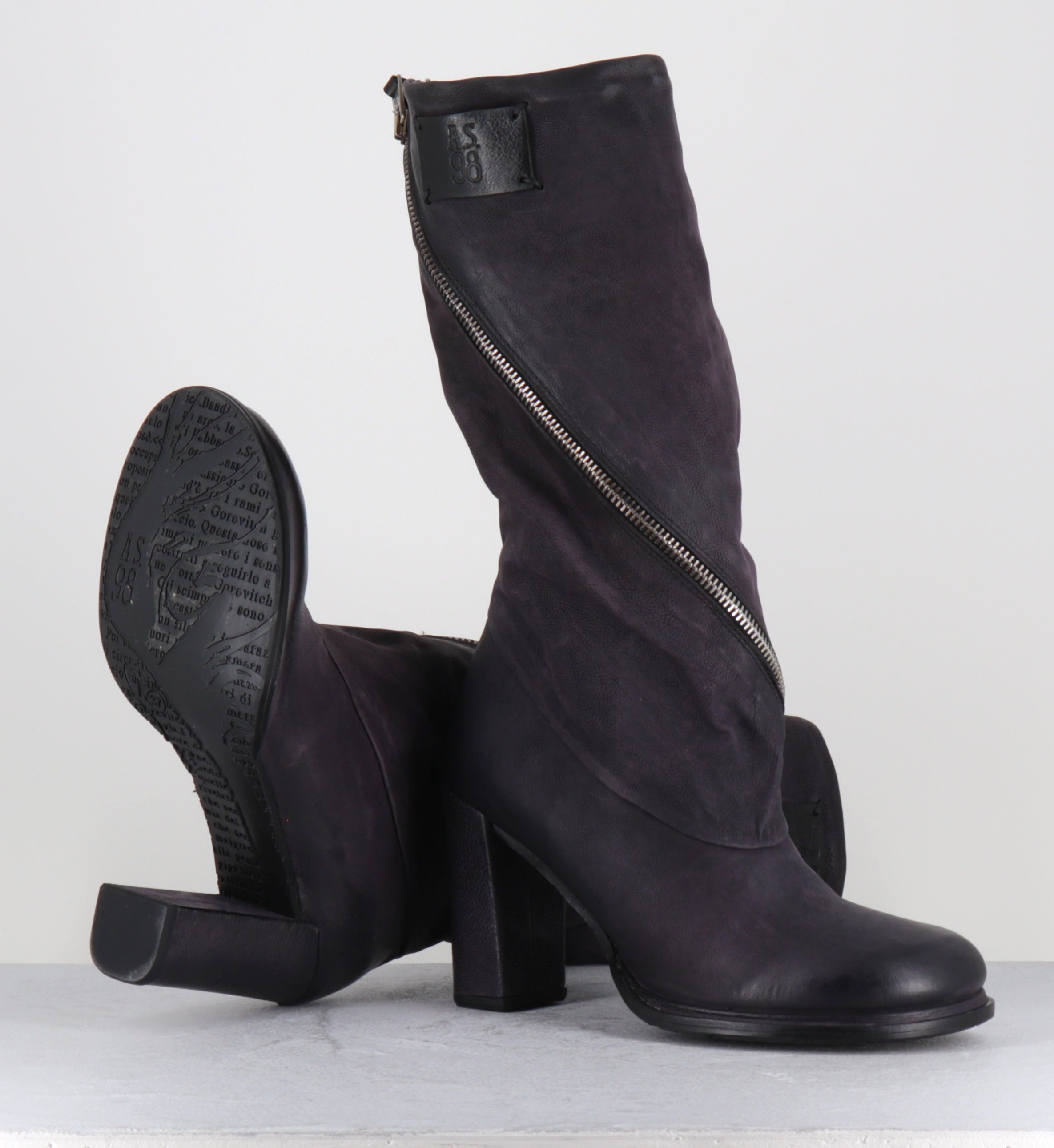 Bottes en daim violet zip - C49302 LADY MUSE