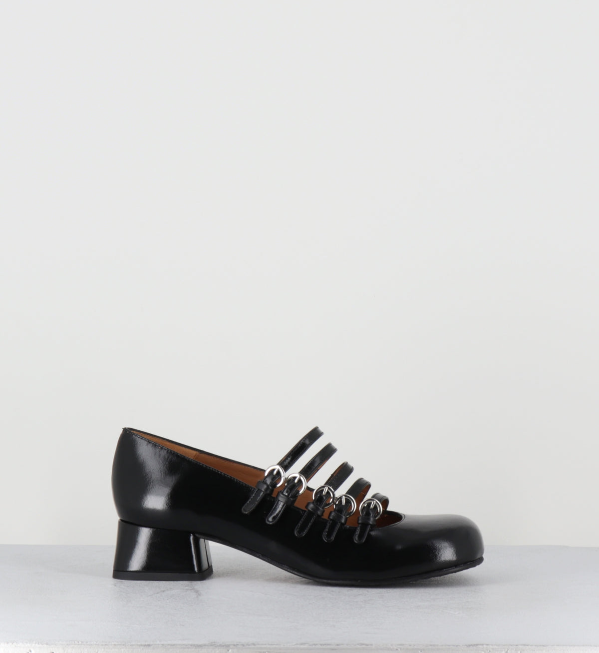 Babies multi-brides cuir noir - FERO EGIDIO BLACK