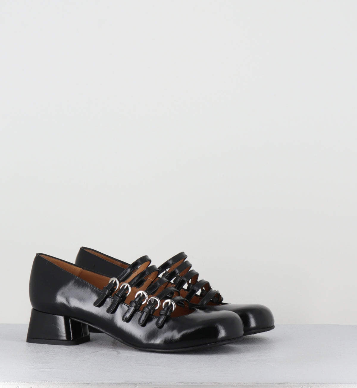 Babies multi-brides cuir noir - FERO EGIDIO BLACK