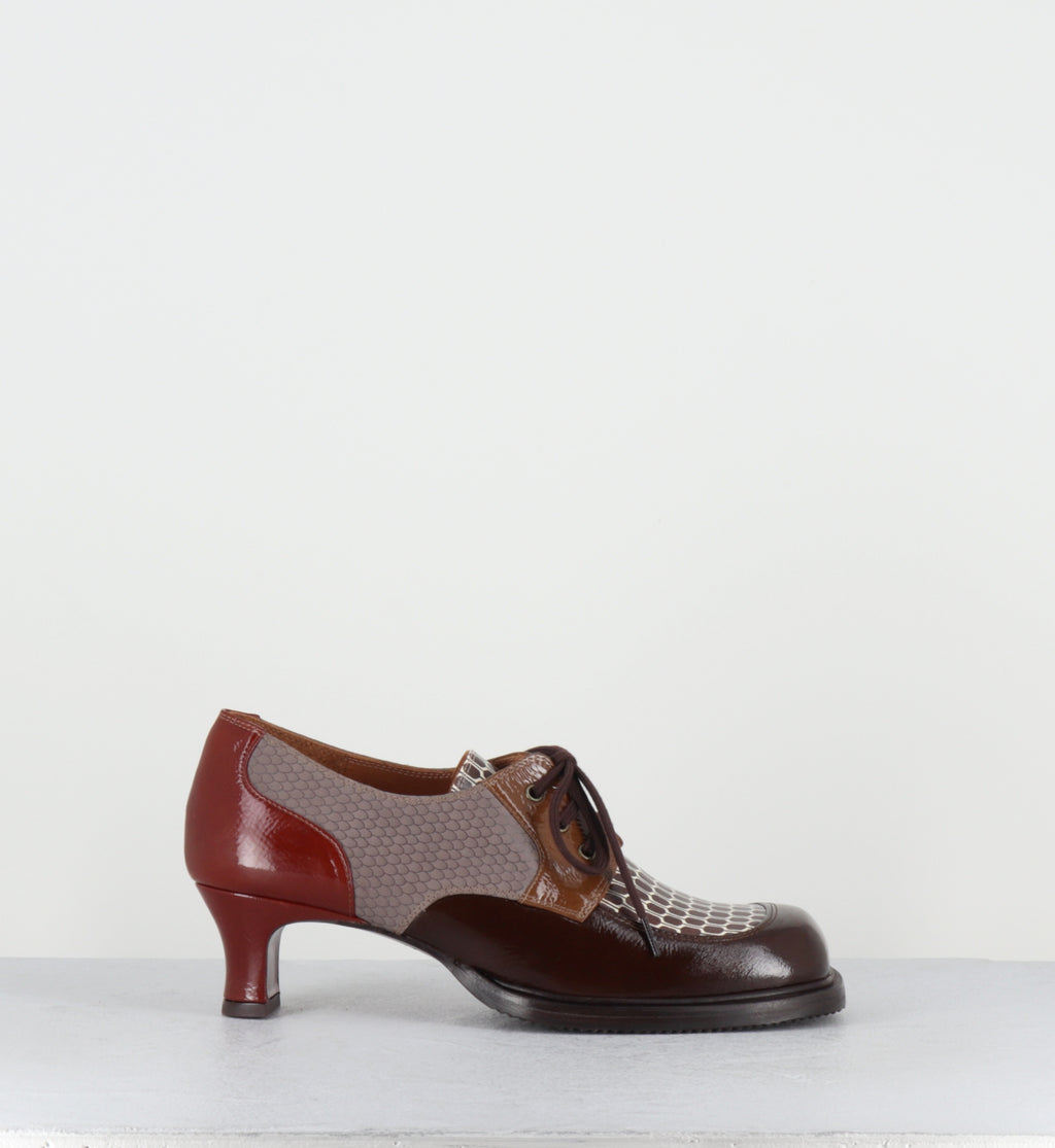 Derby à lacets à talon en cuir marron - BRAIAN SUCRE CHOCO