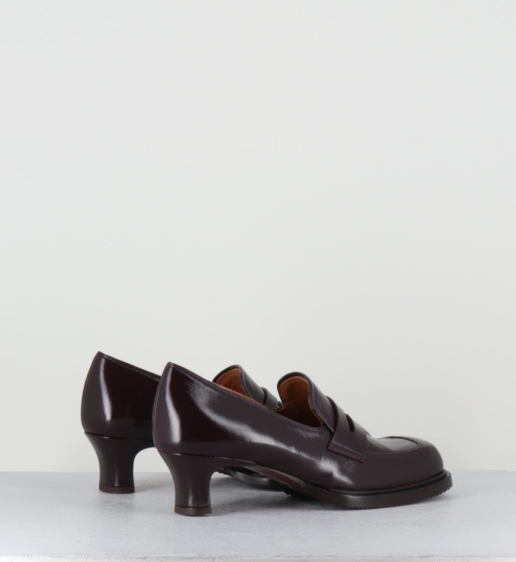Mocassins à talon en cuir prune - BRONY RAMONA GRAPE