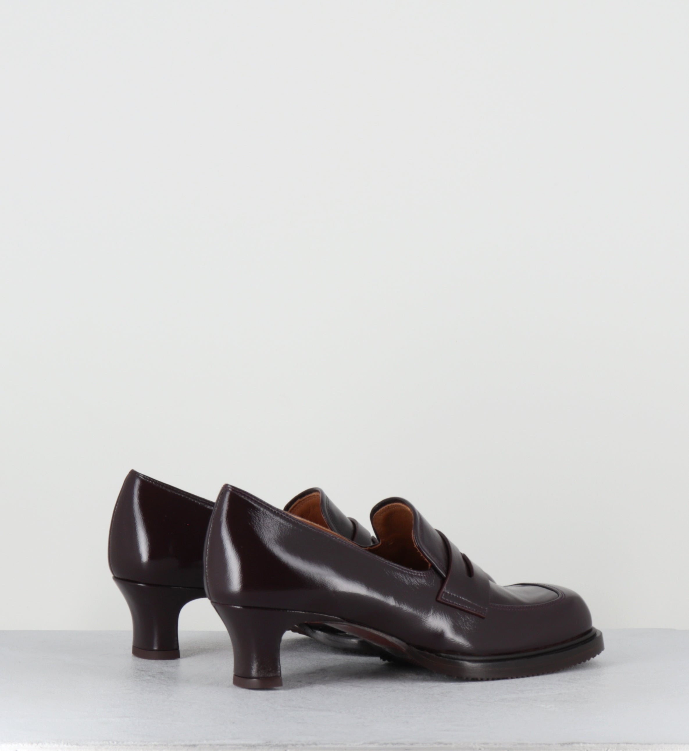Mocassins à talon en cuir prune - BRONY RAMONA GRAPE