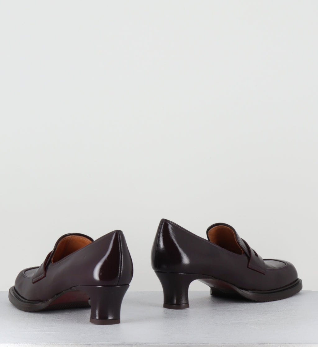 Mocassins à talon en cuir prune - BRONY RAMONA GRAPE