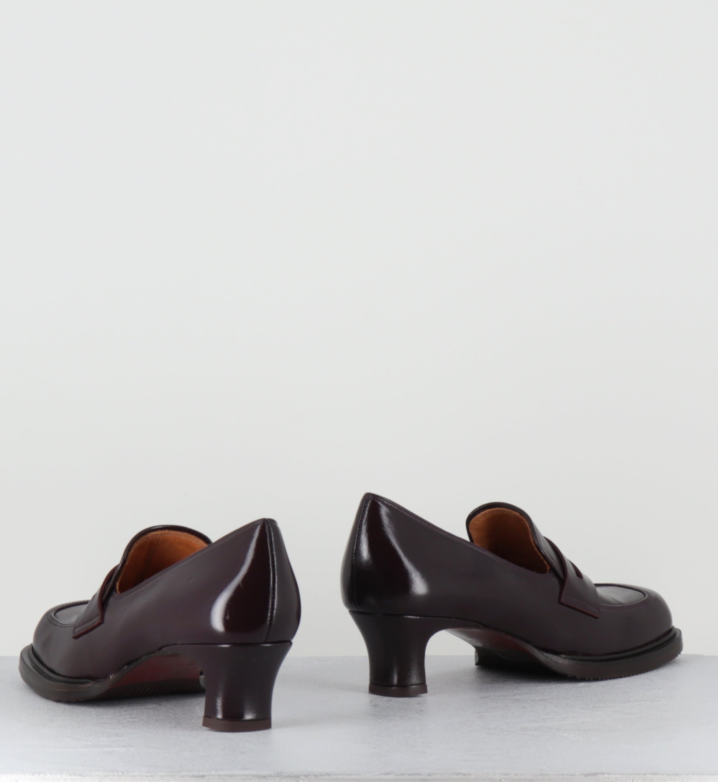 Mocassins à talon en cuir prune - BRONY RAMONA GRAPE