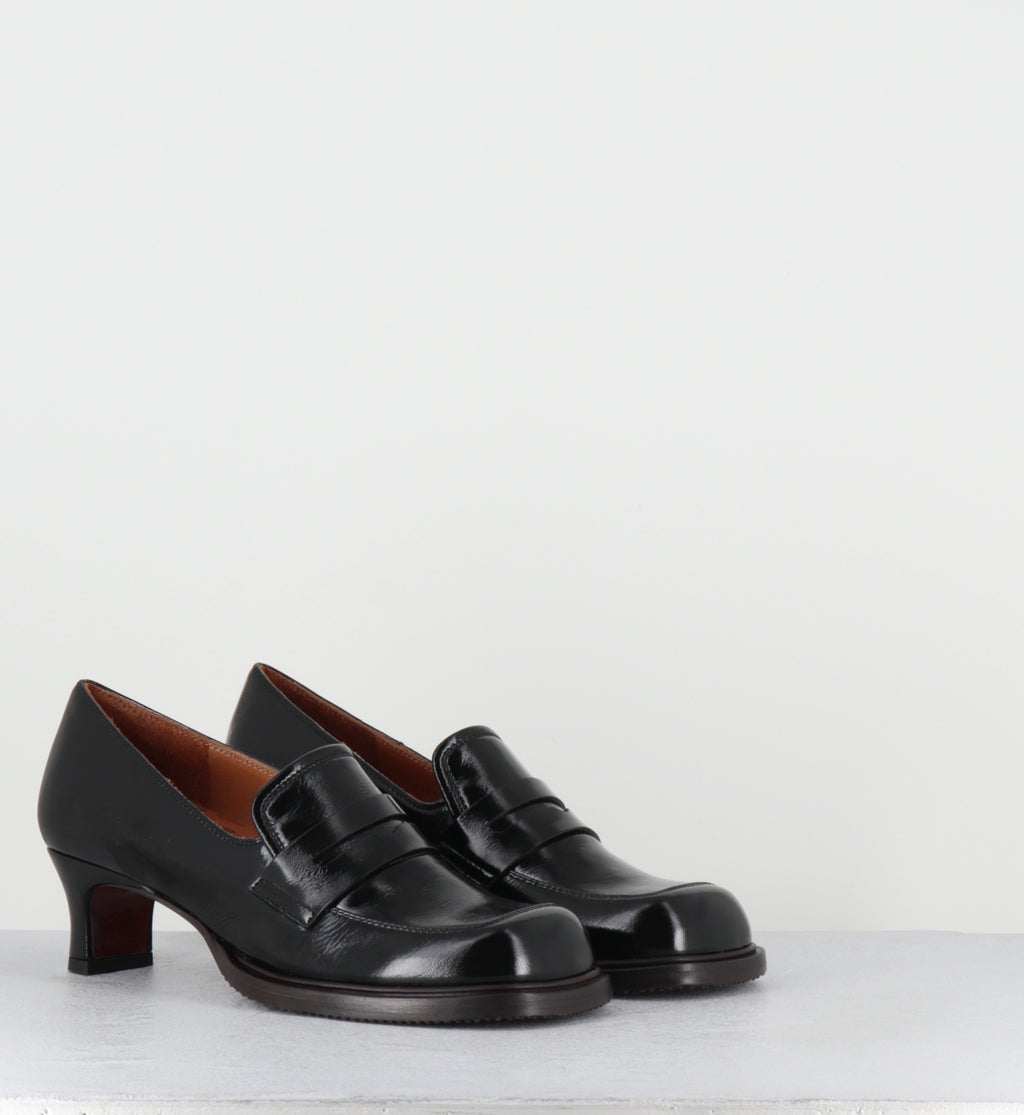 Mocassins à talon en cuir noir - BRONY RAMONA NEGRO