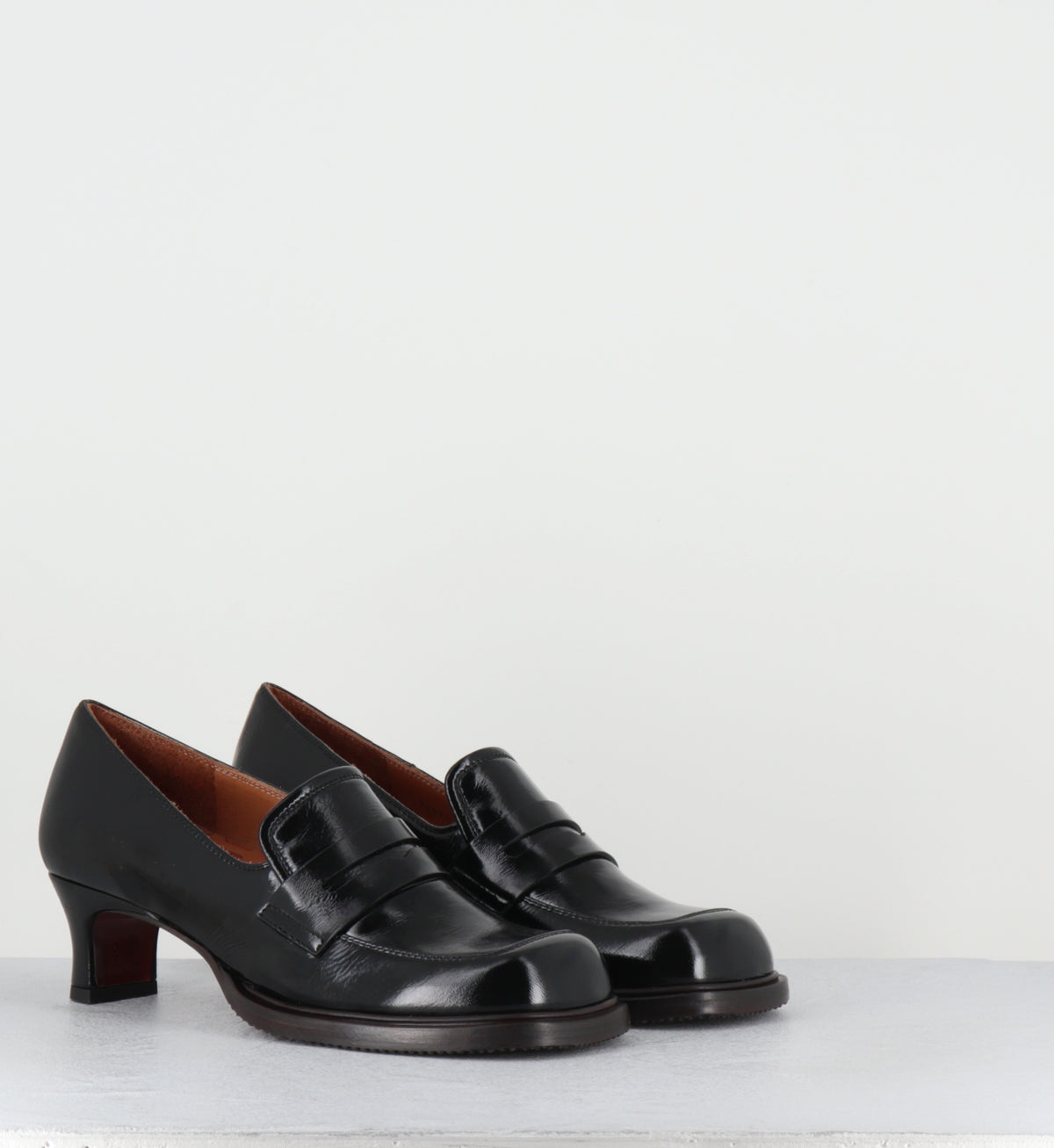 Mocassins à talon en cuir noir - BRONY RAMONA NEGRO