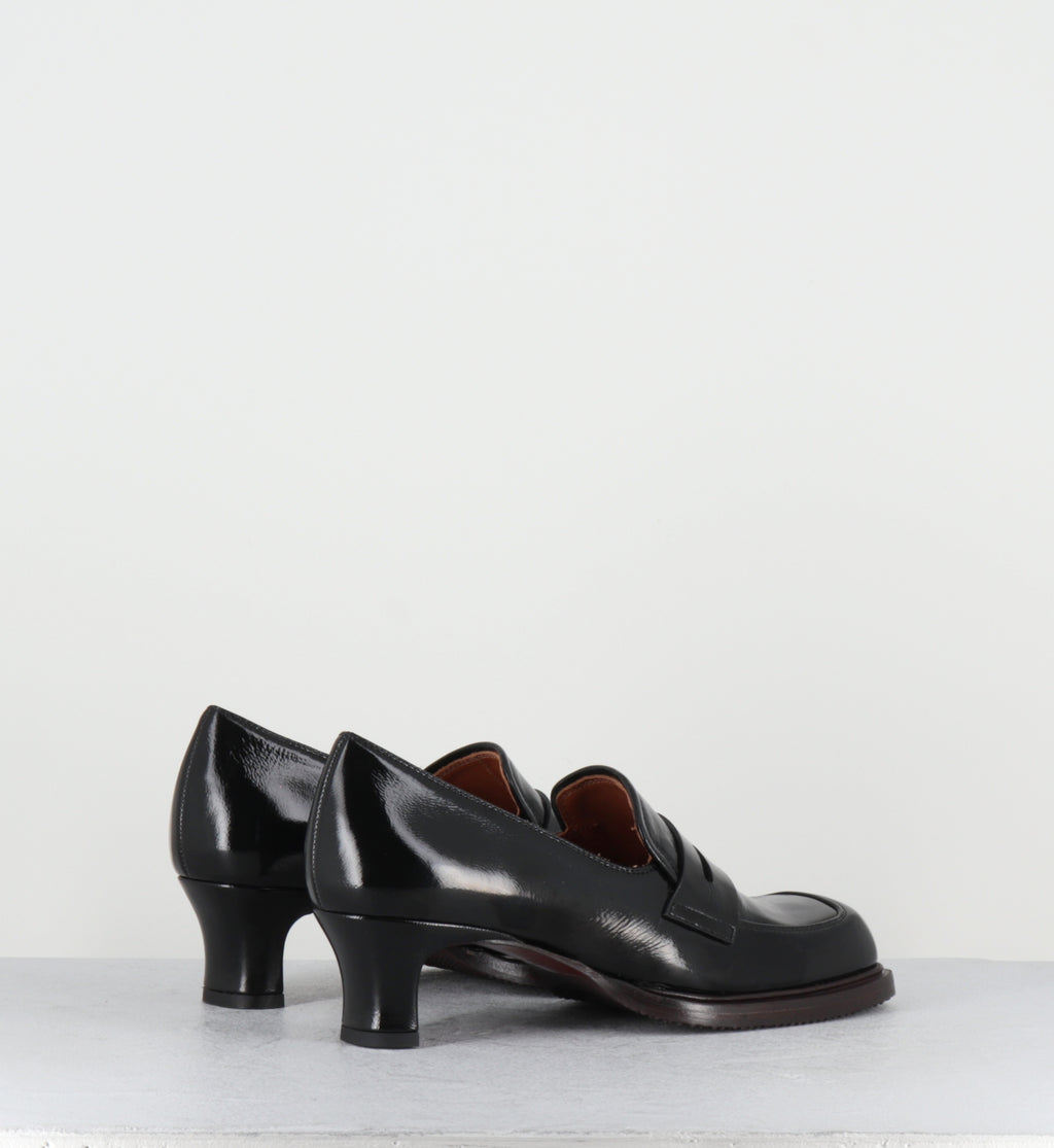 Mocassins à talon en cuir noir - BRONY RAMONA NEGRO