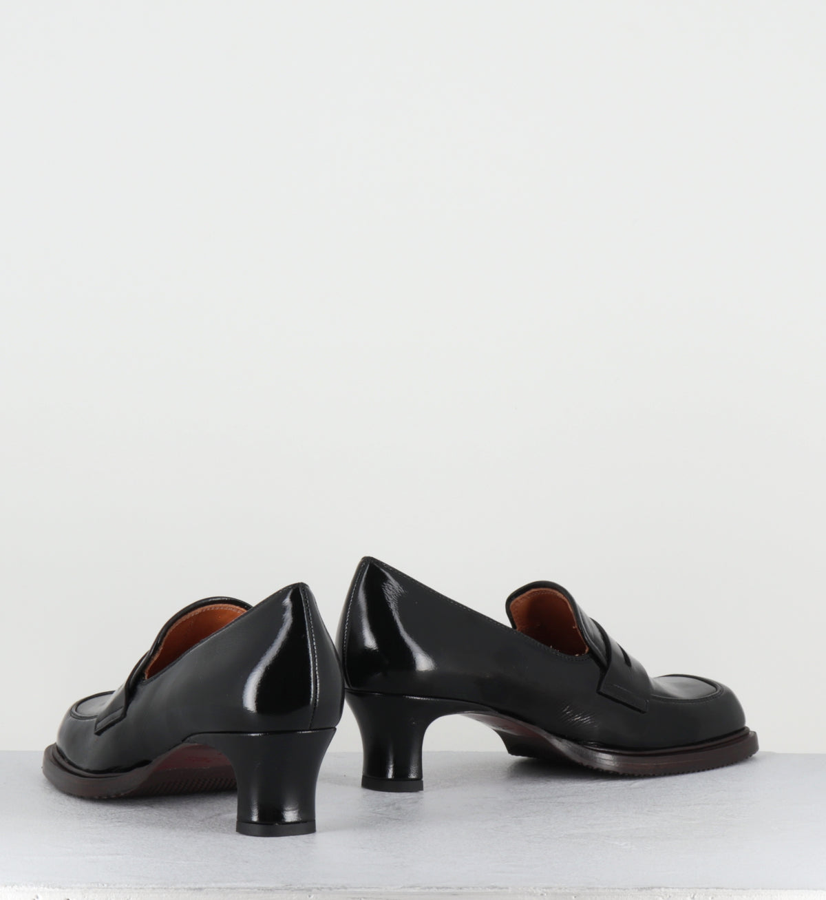 Mocassins à talon en cuir noir - BRONY RAMONA NEGRO