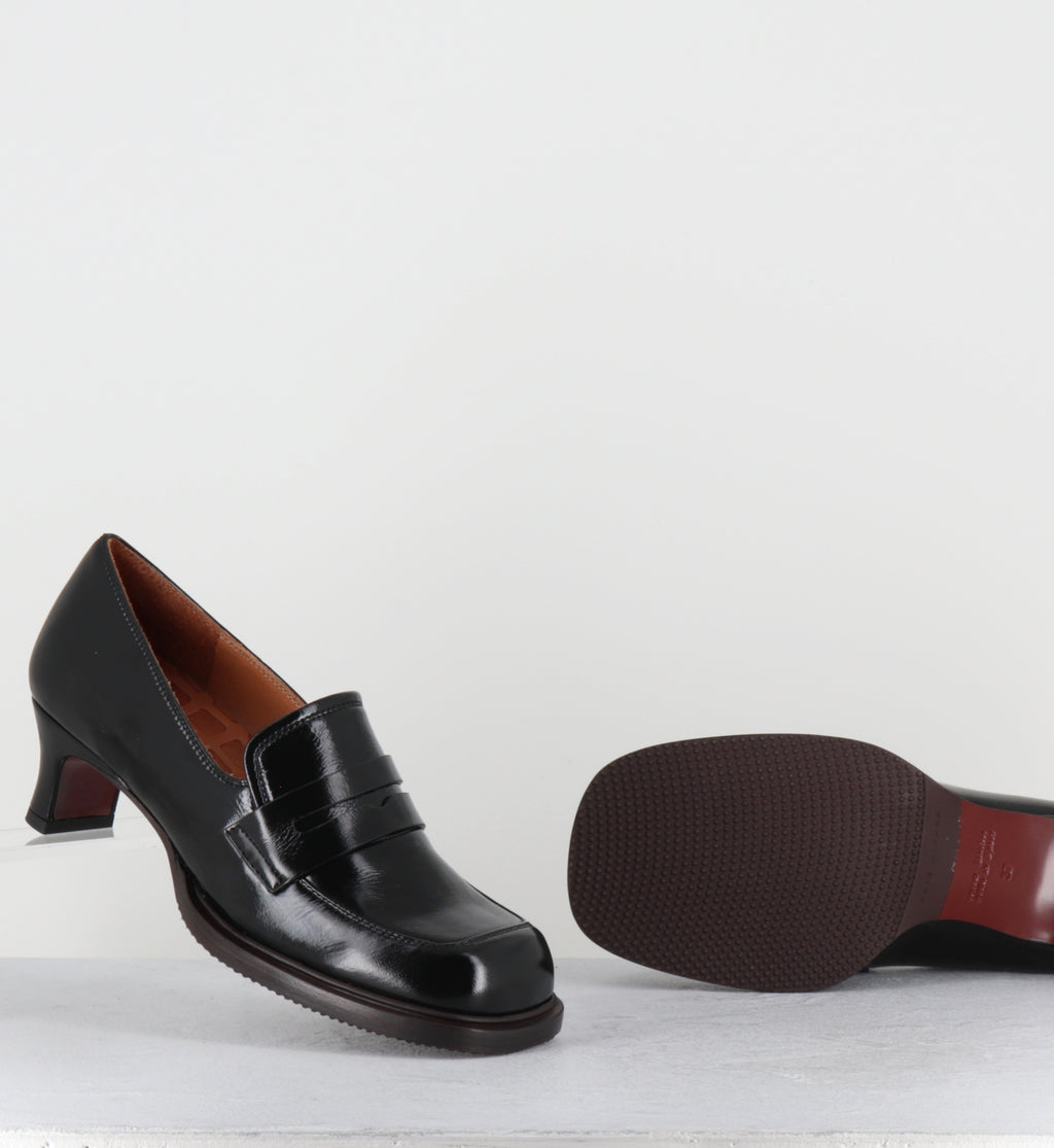 Mocassins à talon en cuir noir - BRONY RAMONA NEGRO