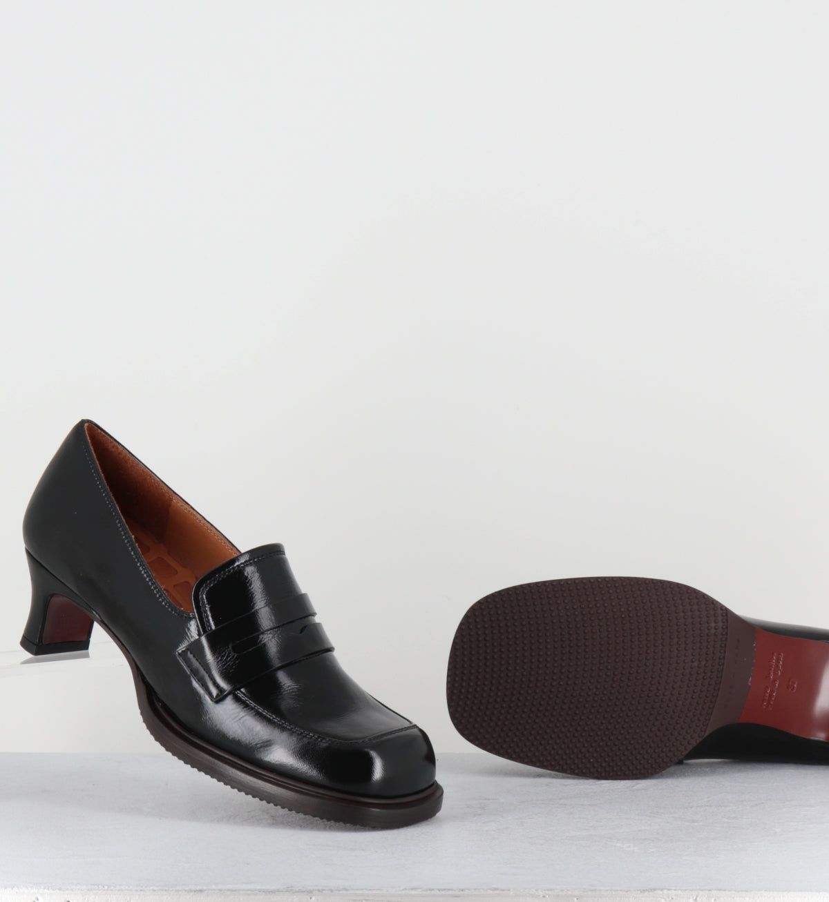 Mocassins à talon en cuir noir - BRONY RAMONA NEGRO