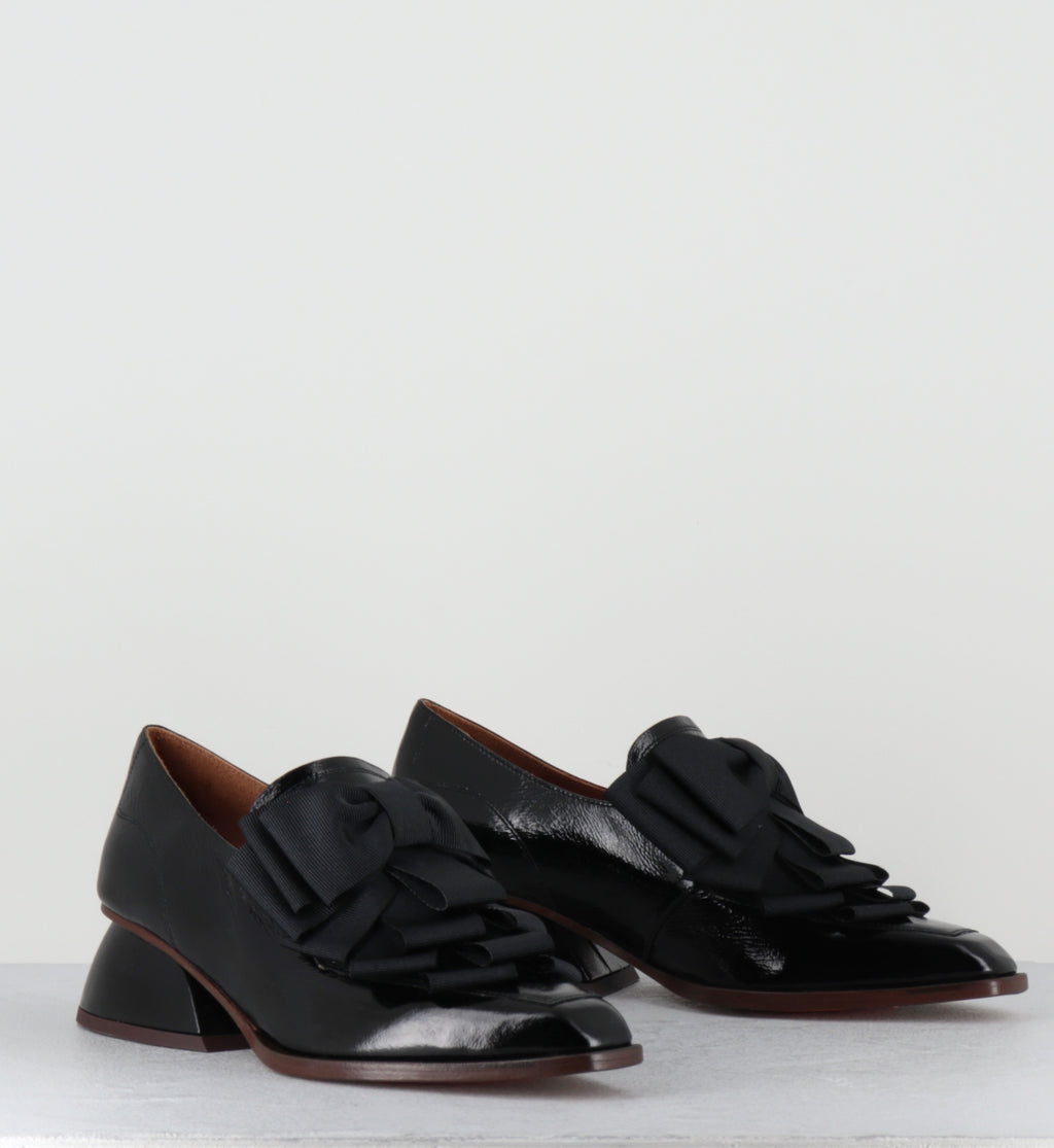 Chaussures en cuir noir à noeuds - CASAME SUCRE NEGRO