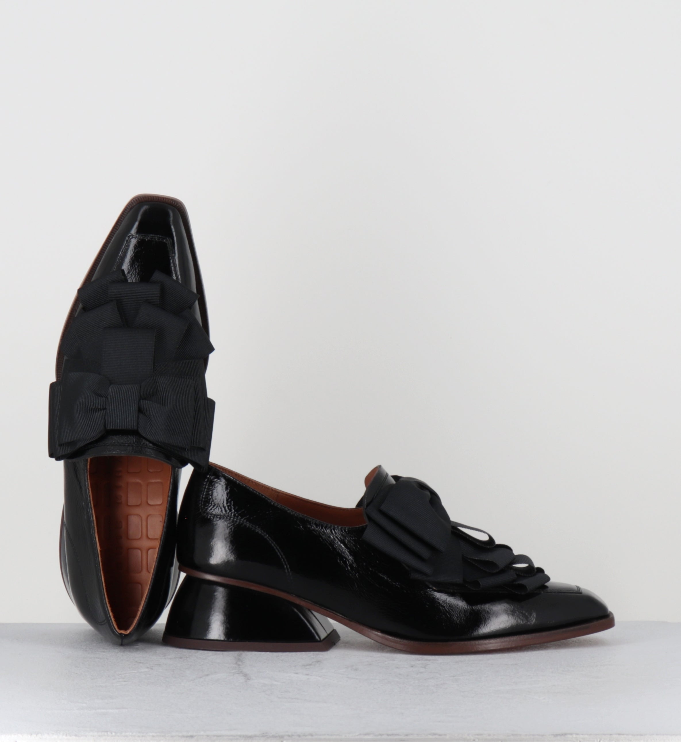 Chaussures en cuir noir à noeuds - CASAME SUCRE NEGRO