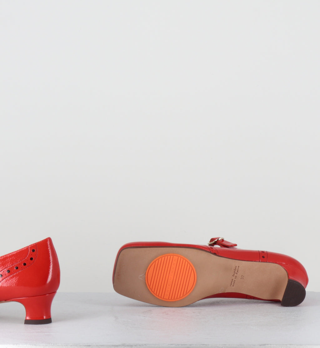 Chaussures Salomé vernis rouge - IZAIDA SUCRE TOMATE
