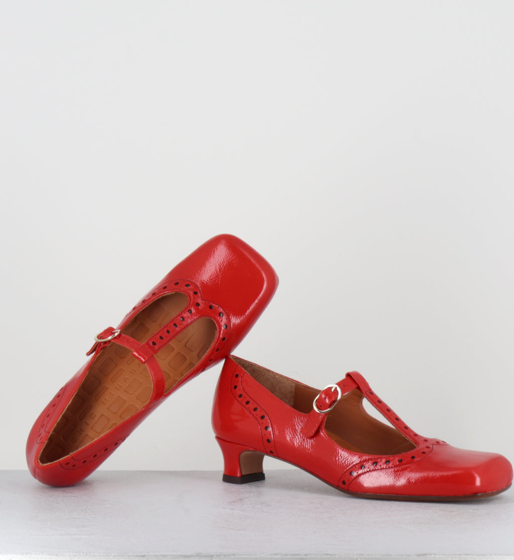 Chaussures Salomé vernis rouge - IZAIDA SUCRE TOMATE