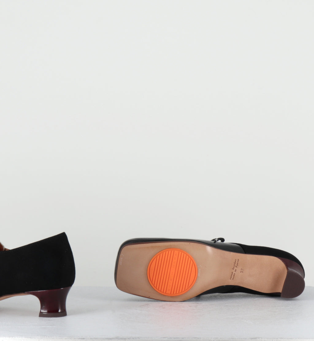 Chaussures à lacets cuir noir et zèbre - IZMAYA KRAKOVA NEGRO