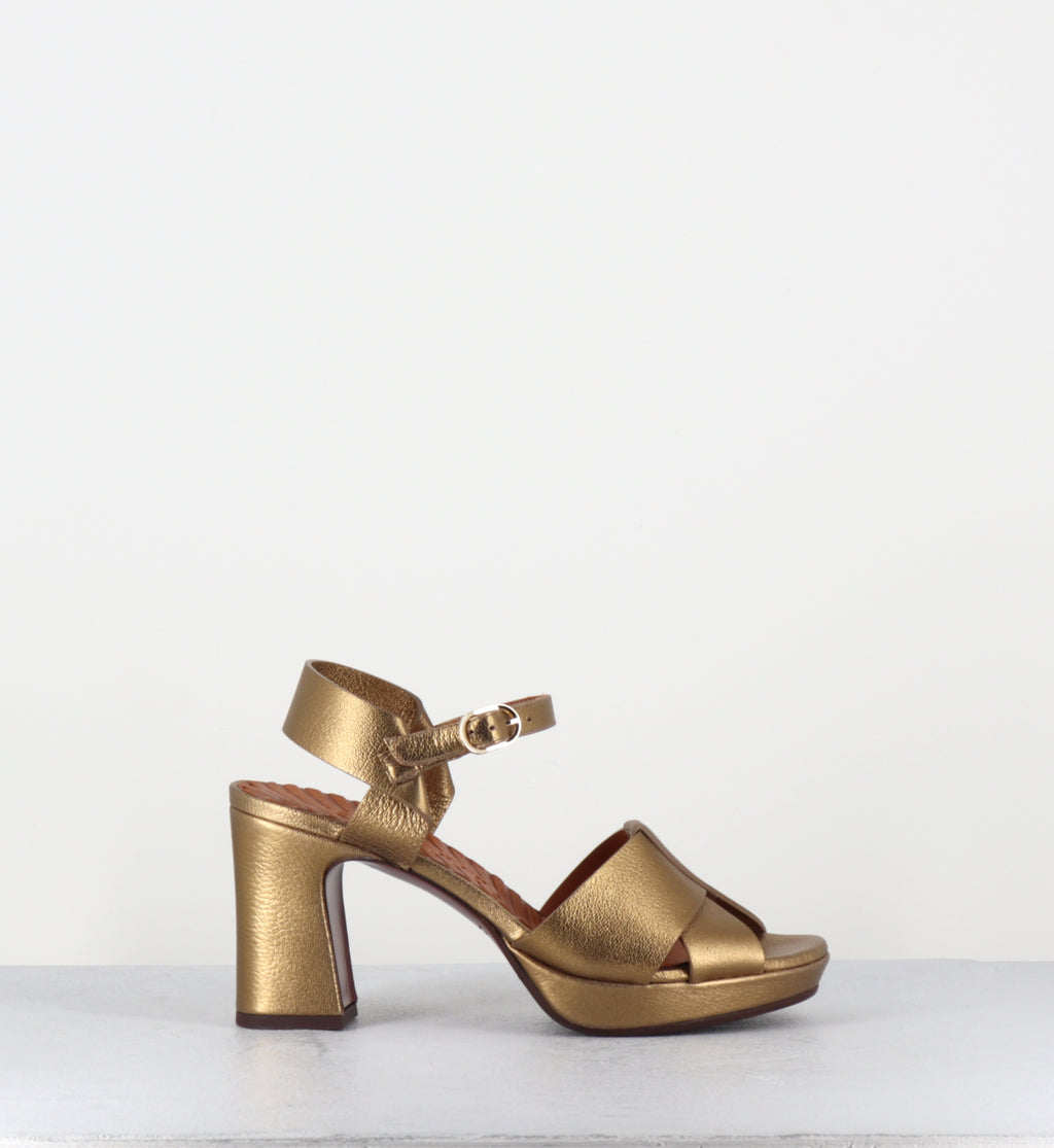 Sandales à plateforme en cuir bronze - KIELA DALI BRONCE