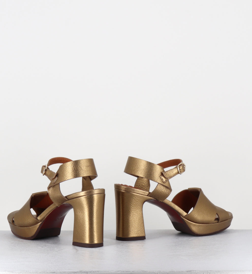 Sandales à plateforme en cuir bronze - KIELA DALI BRONCE