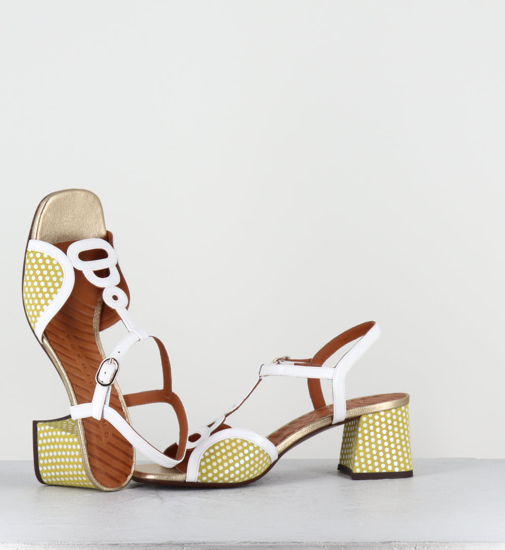 Sandales jaune à pois blancs - LETOUCHE SUCRE BLANCO