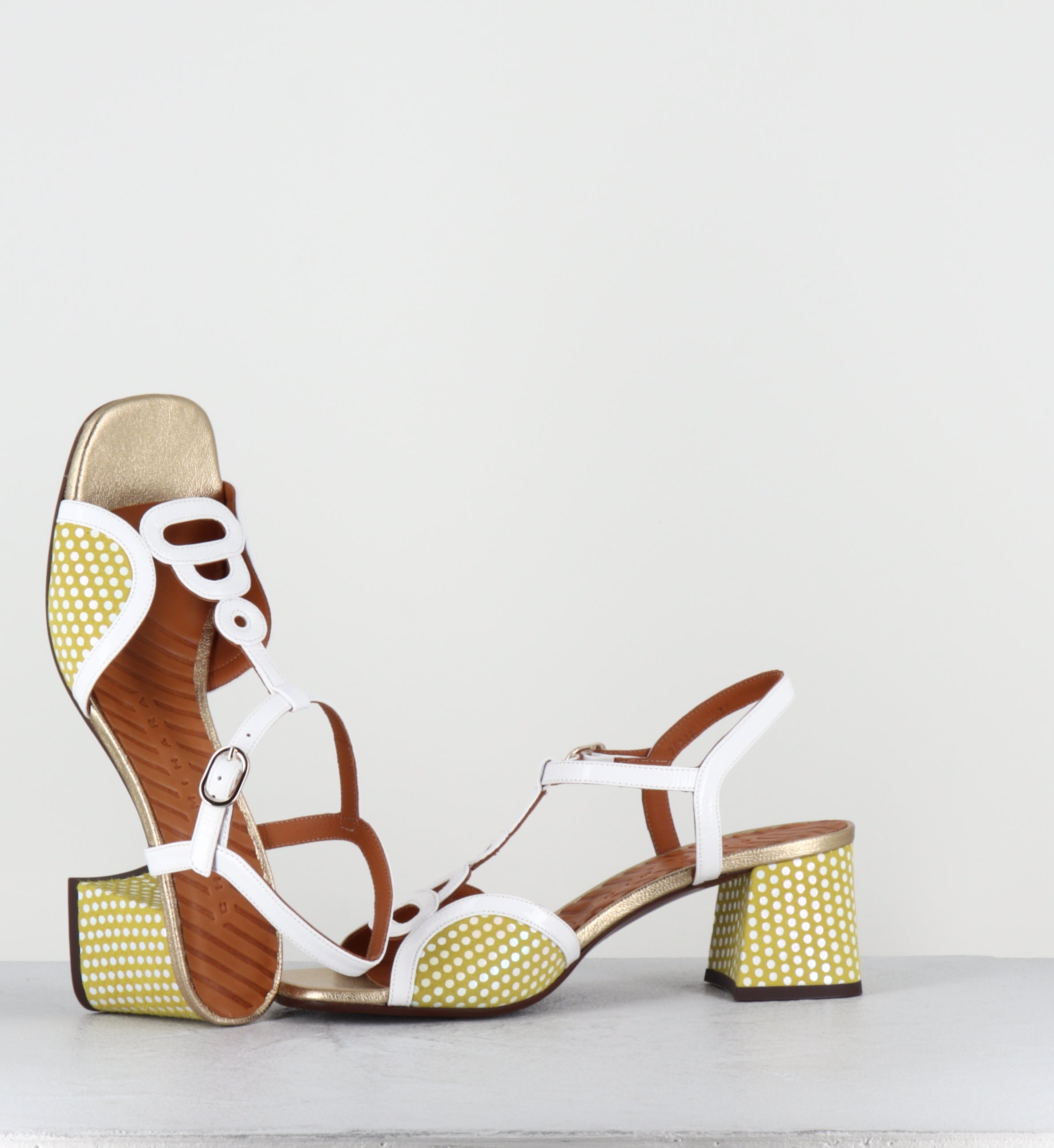 Sandales jaune à pois blancs - LETOUCHE SUCRE BLANCO