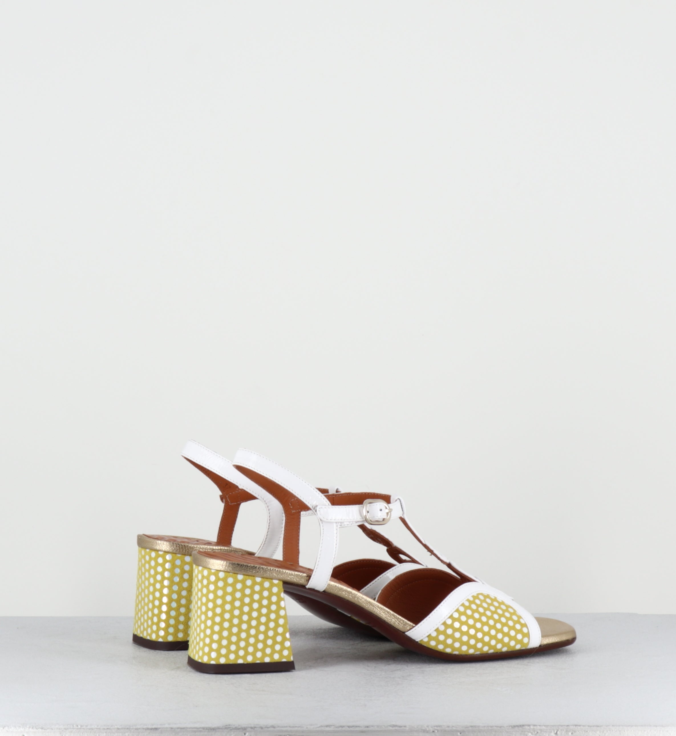 Sandales jaune à pois blancs - LETOUCHE SUCRE BLANCO
