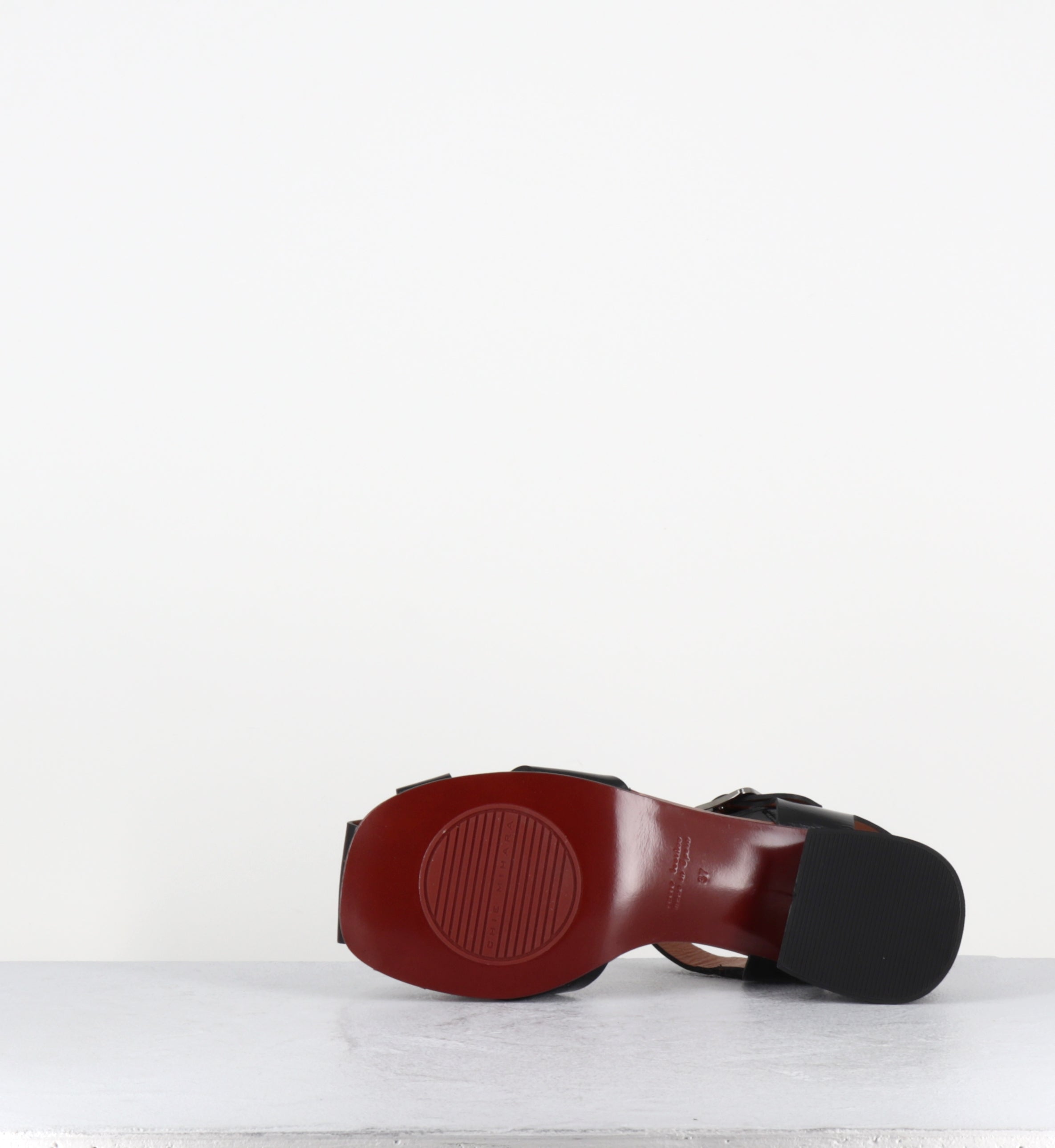 Babies en cuir noir japonisantes petit talon - QIOBA MACAO NEGRO