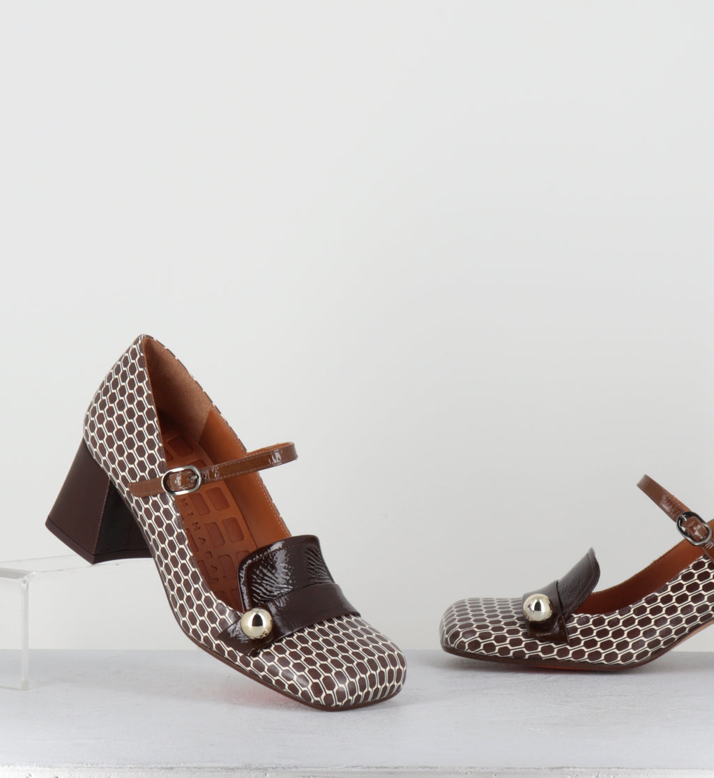 Babies en cuir imprimé 70s - SWEKA BEAN TESTA