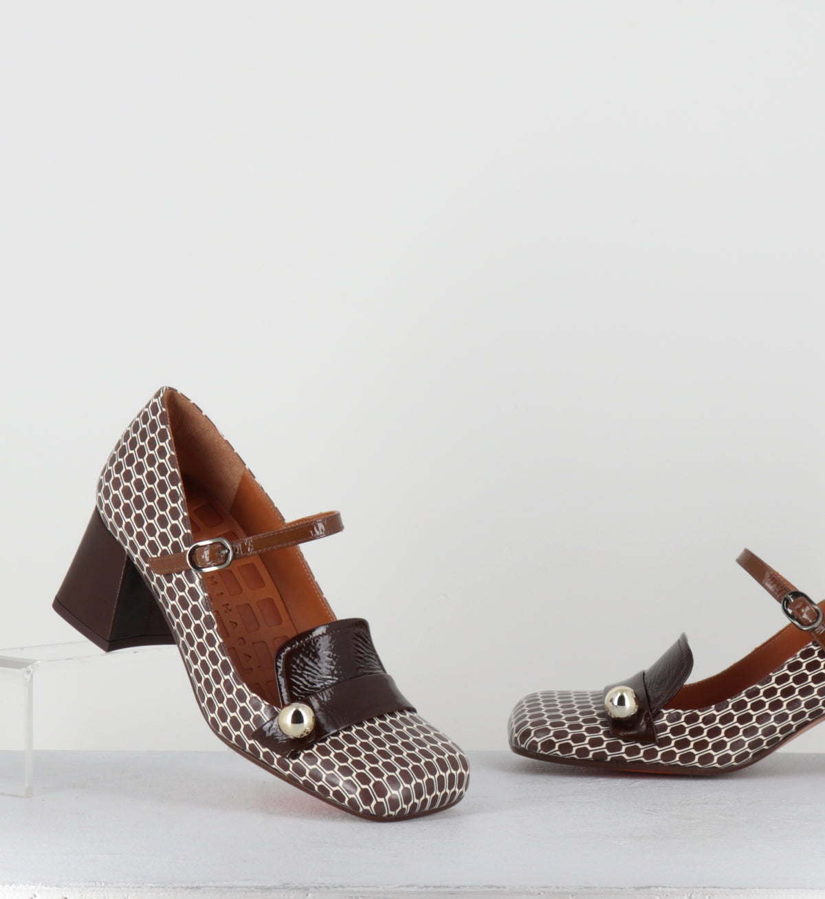 Babies en cuir imprimé 70s - SWEKA BEAN TESTA