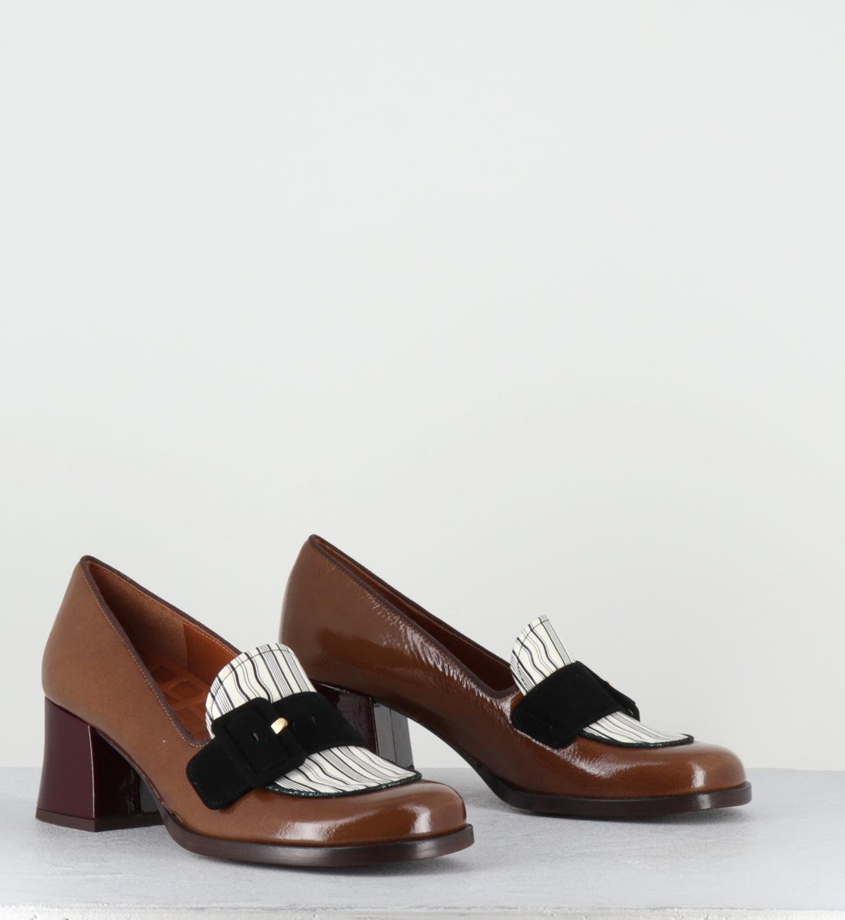 Mocassins à talon en cuir camel - TEISIN49 SUCRE CAFE