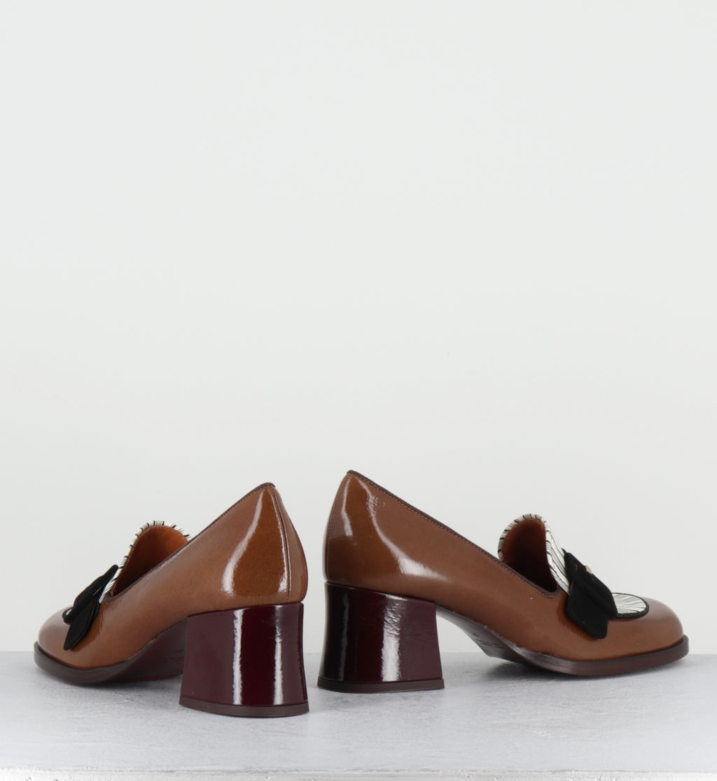 Mocassins à talon en cuir camel - TEISIN49 SUCRE CAFE
