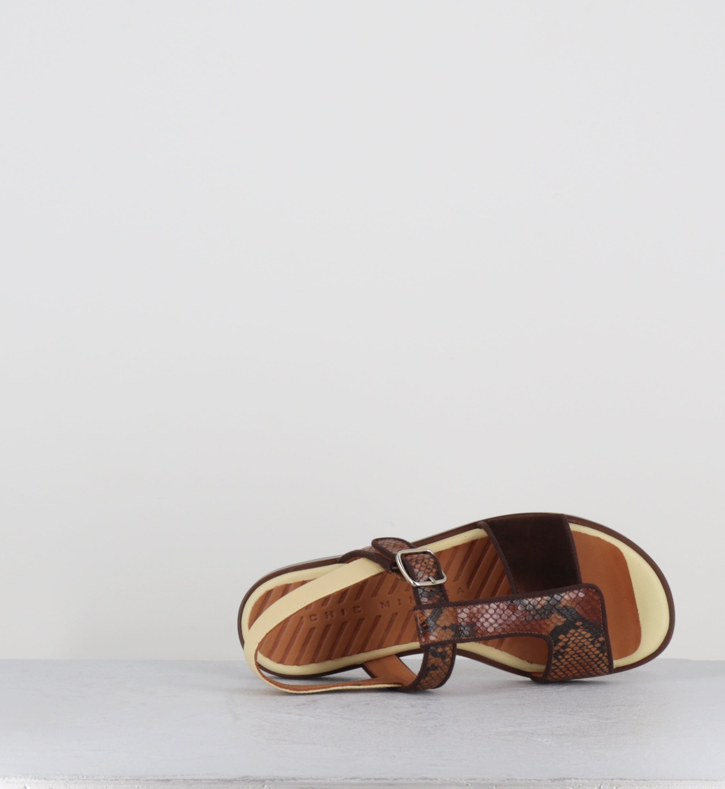 Sandales plates en cuir marron - WABIL48 PIEL COLOR5