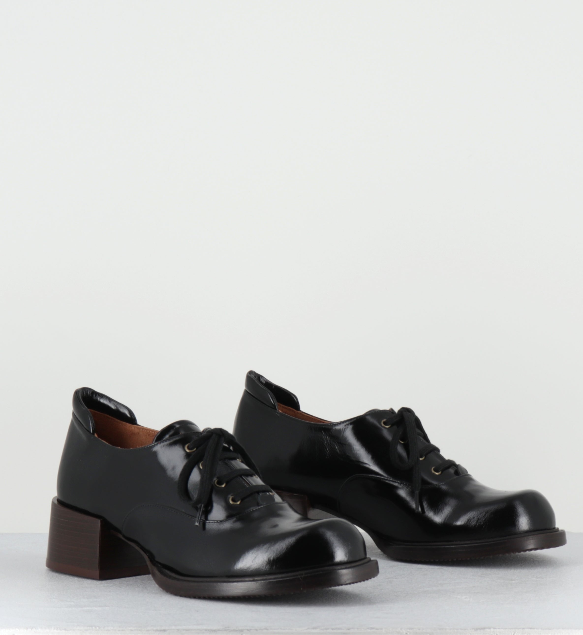 Derby à talon à lacets cuir noir - XULINA MACAO NEGRO