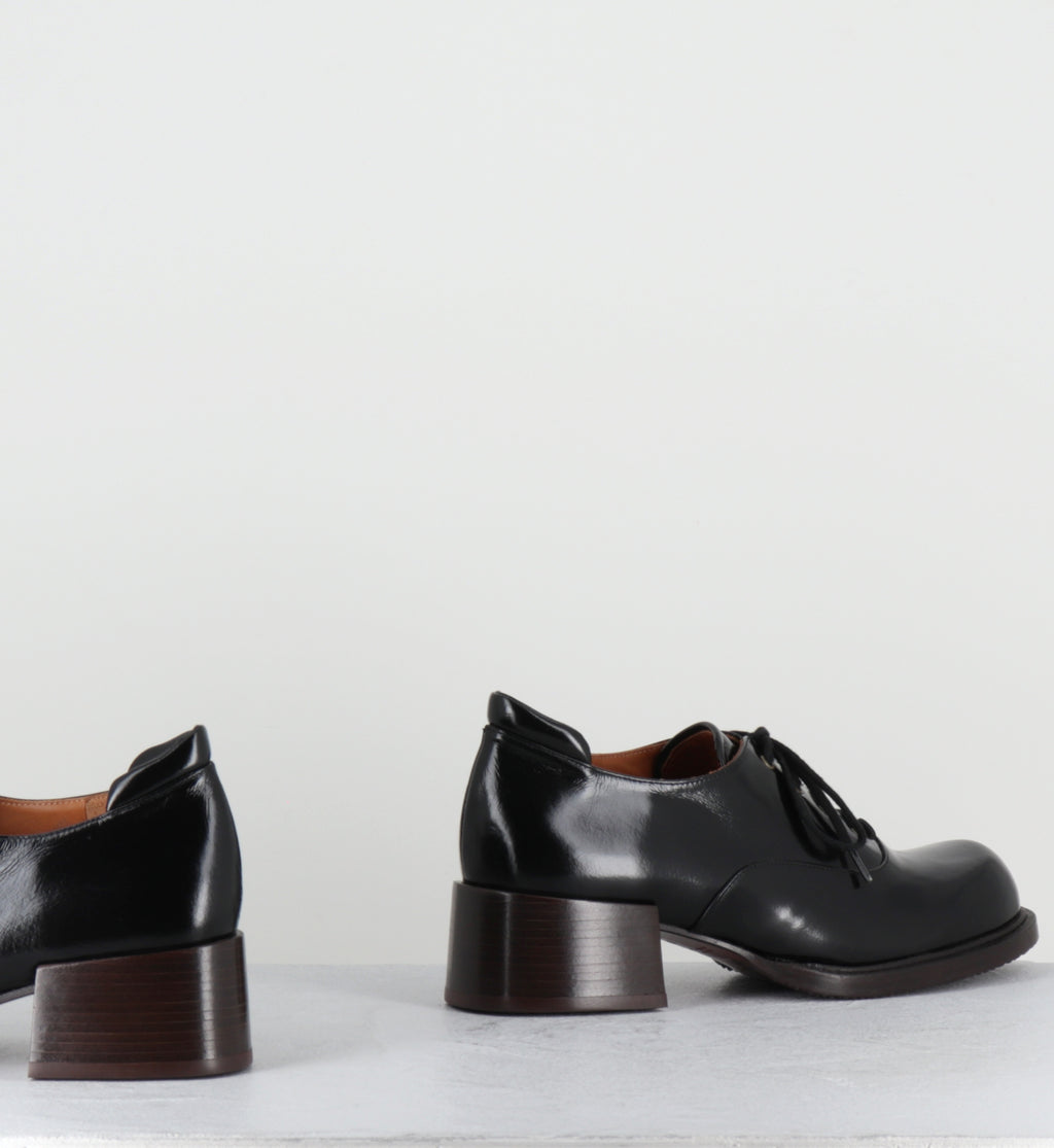 Derby à talon à lacets cuir noir - XULINA MACAO NEGRO