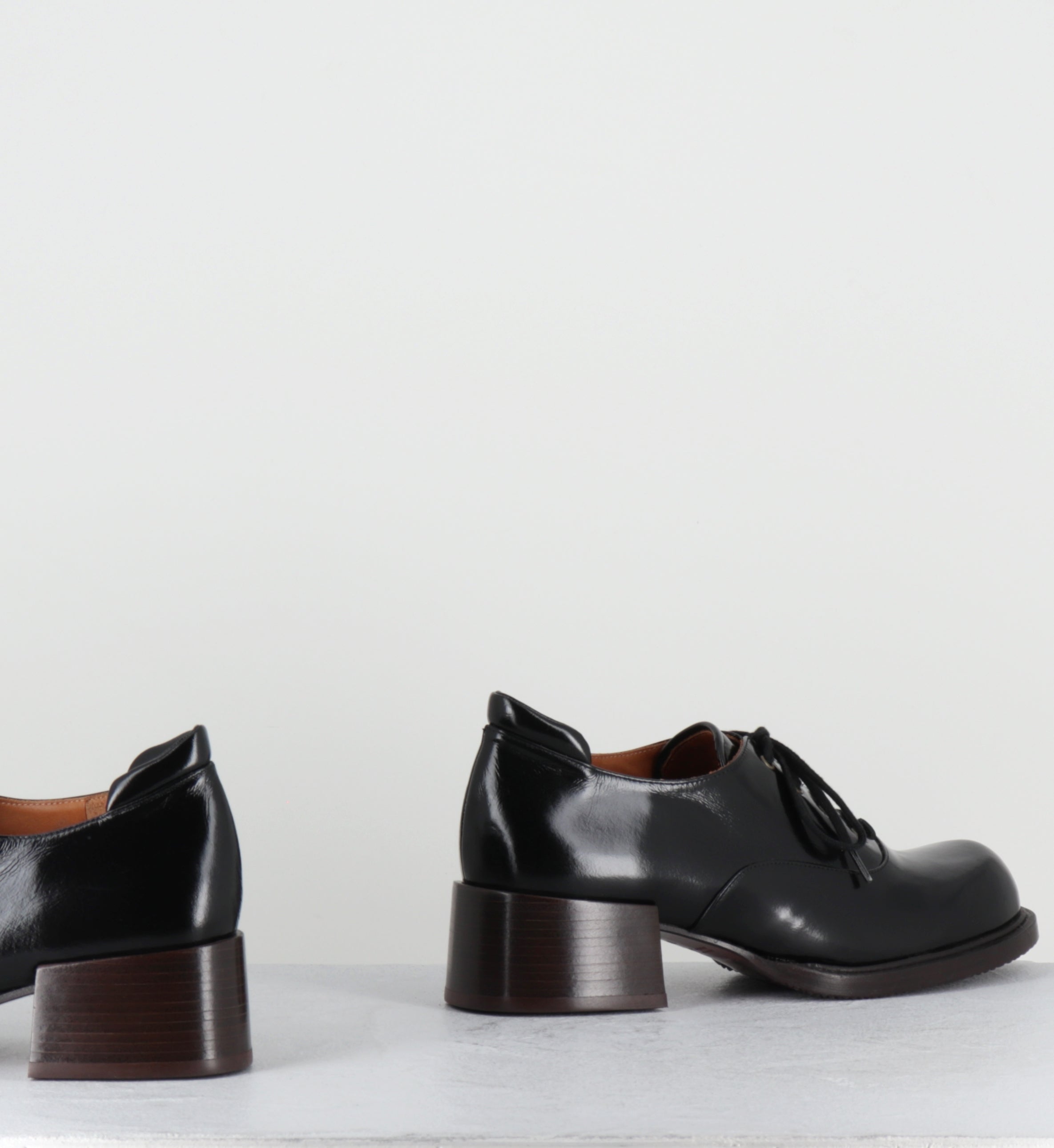 Derby à talon à lacets cuir noir - XULINA MACAO NEGRO