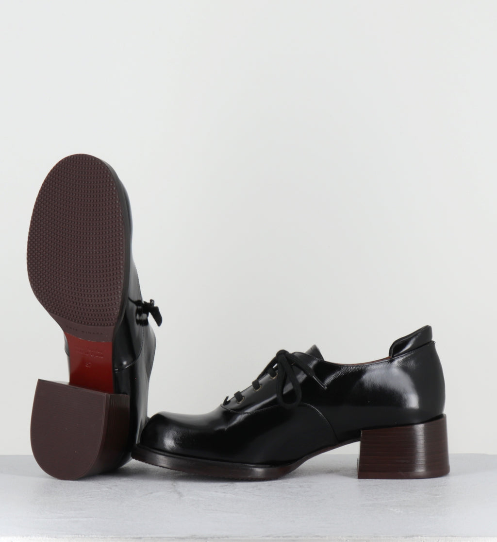 Derby à talon à lacets cuir noir - XULINA MACAO NEGRO