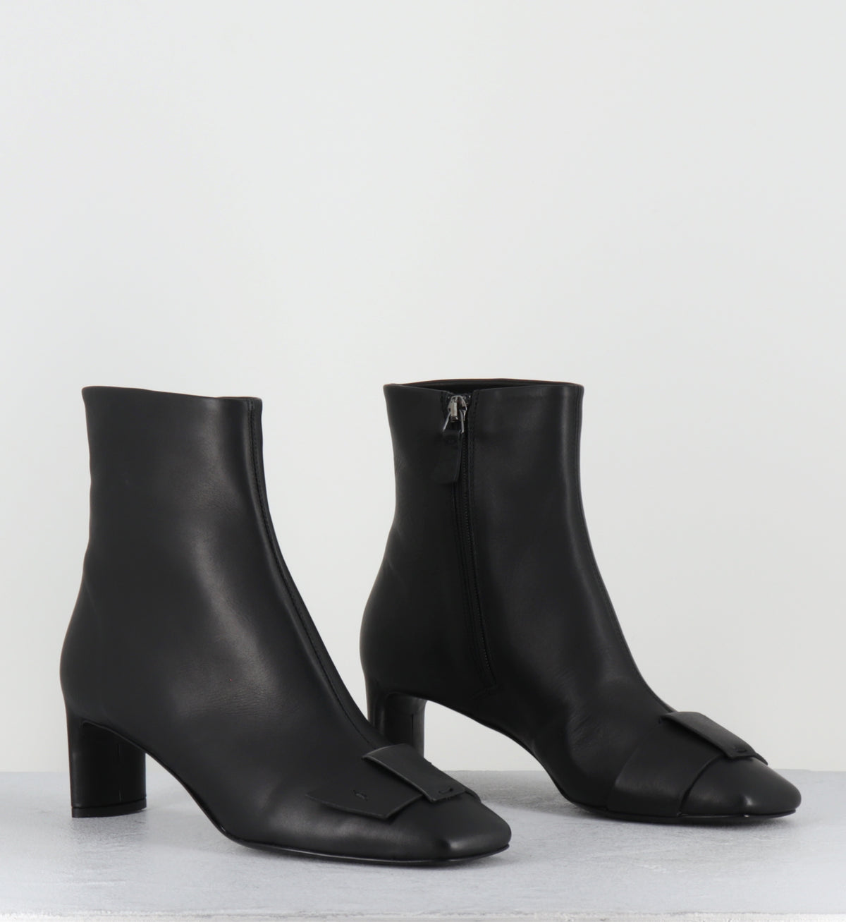 Boots en cuir noir petit talon - 12225 CAPRI NERO