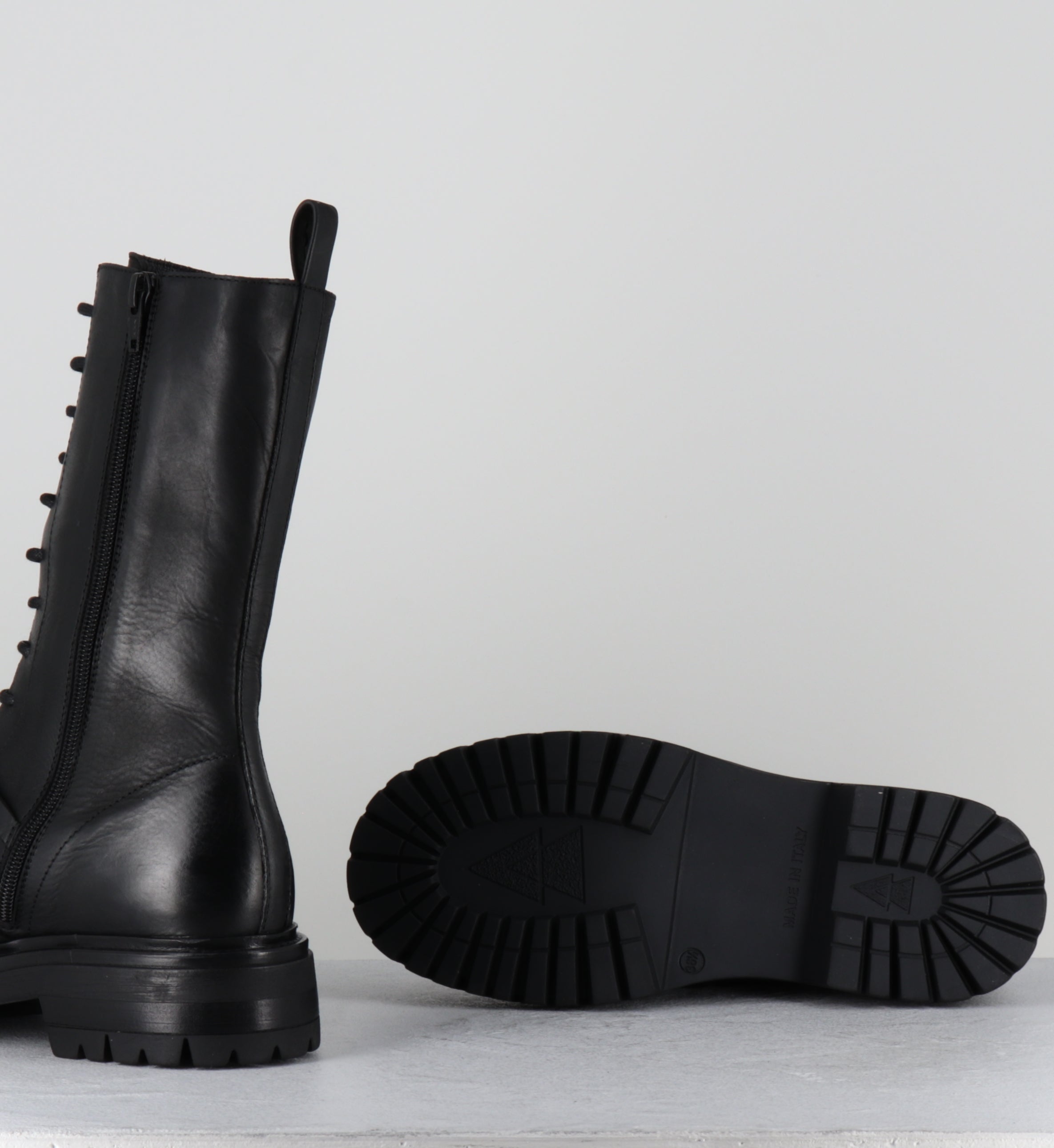 Rangers à lacets cuir noir boucles - E4830 BOSTON NERO