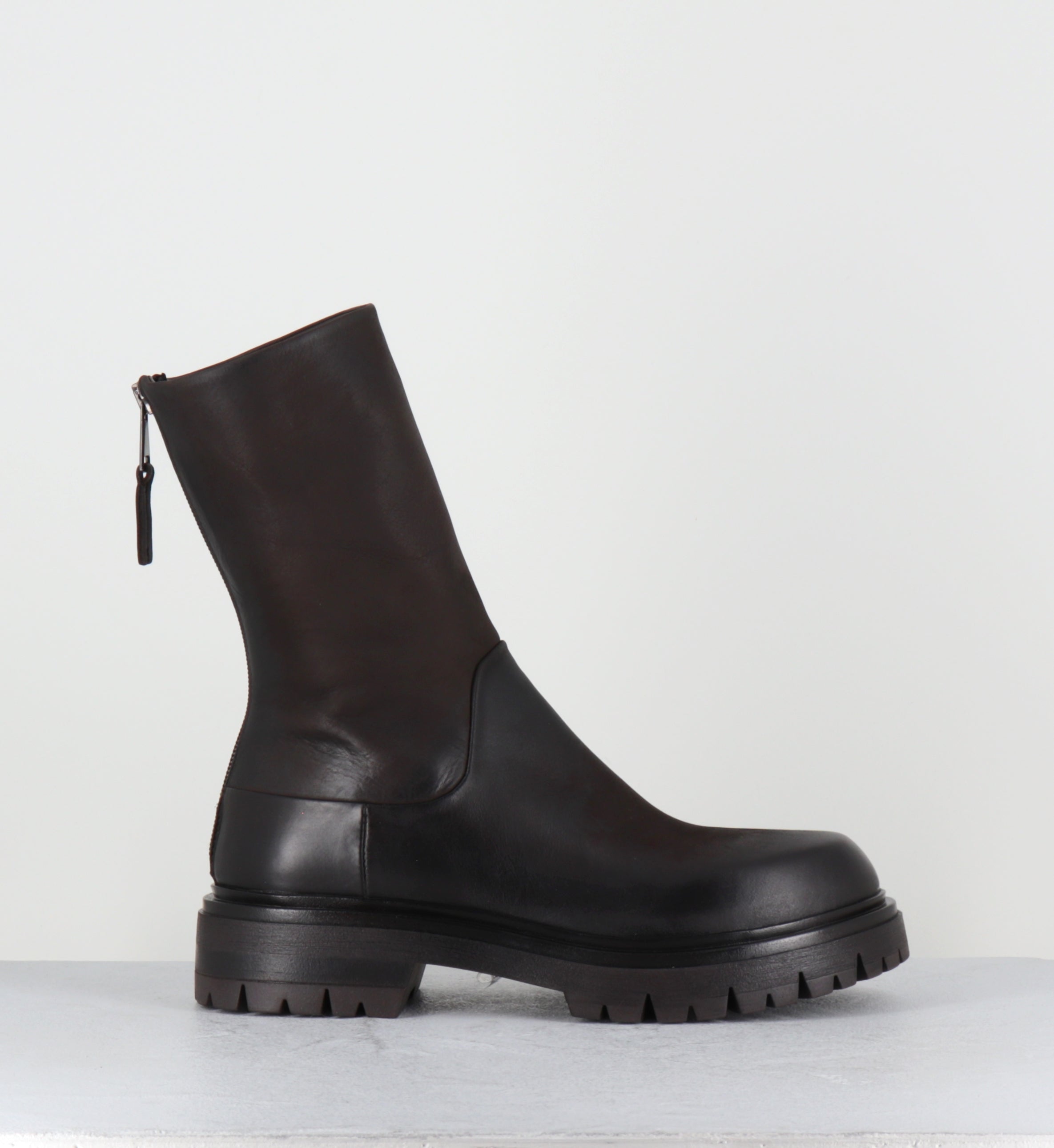 Boots bikers en cuir marron - E2644 BOSTON FONDENTE