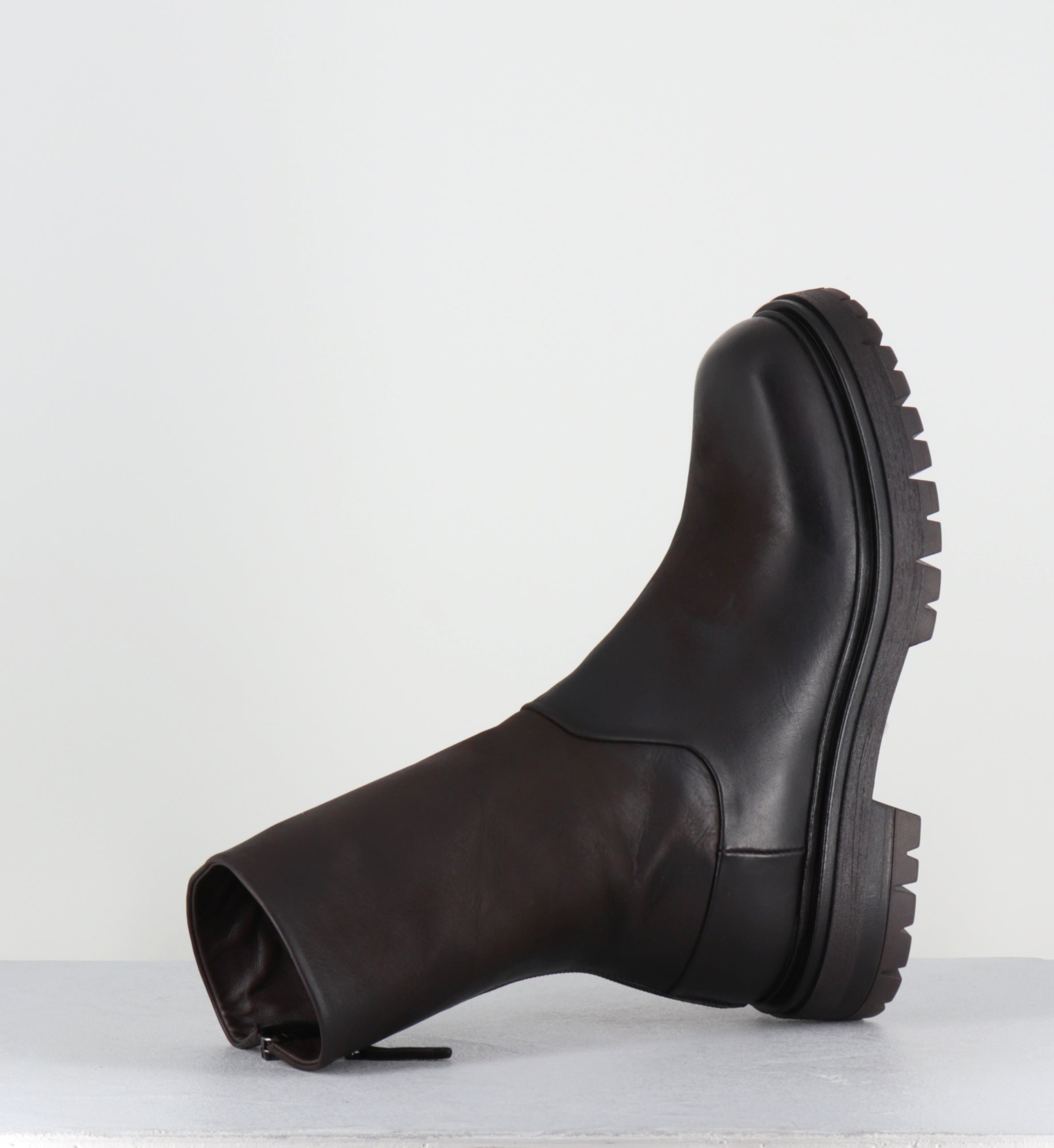 Boots bikers en cuir marron - E2644 BOSTON FONDENTE