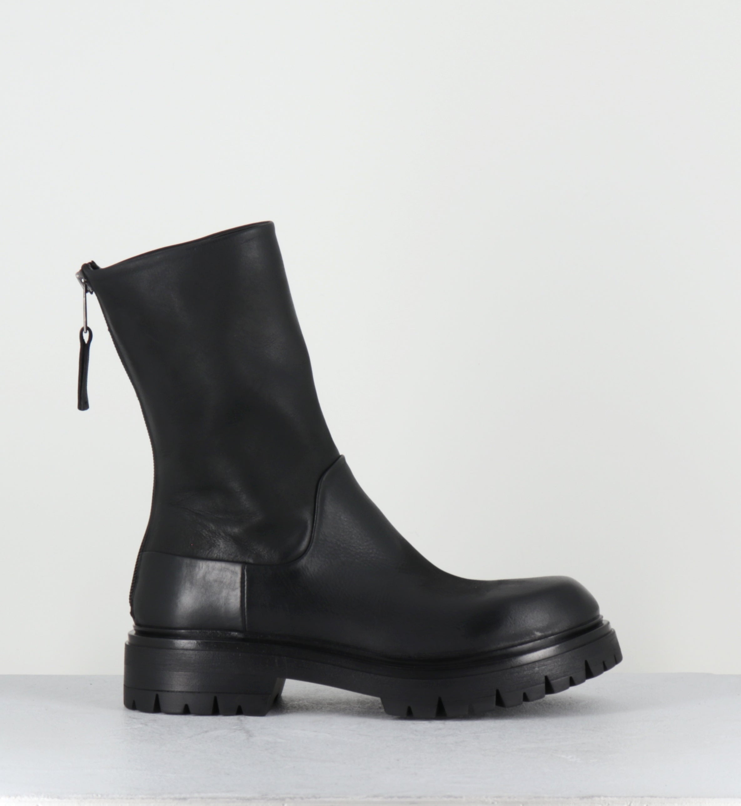 Boots bikers en cuir noir - E2644 BOSTON NERO