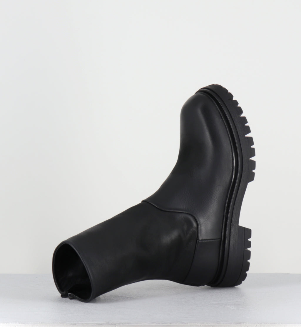 Boots bikers en cuir noir - E2644 BOSTON NERO