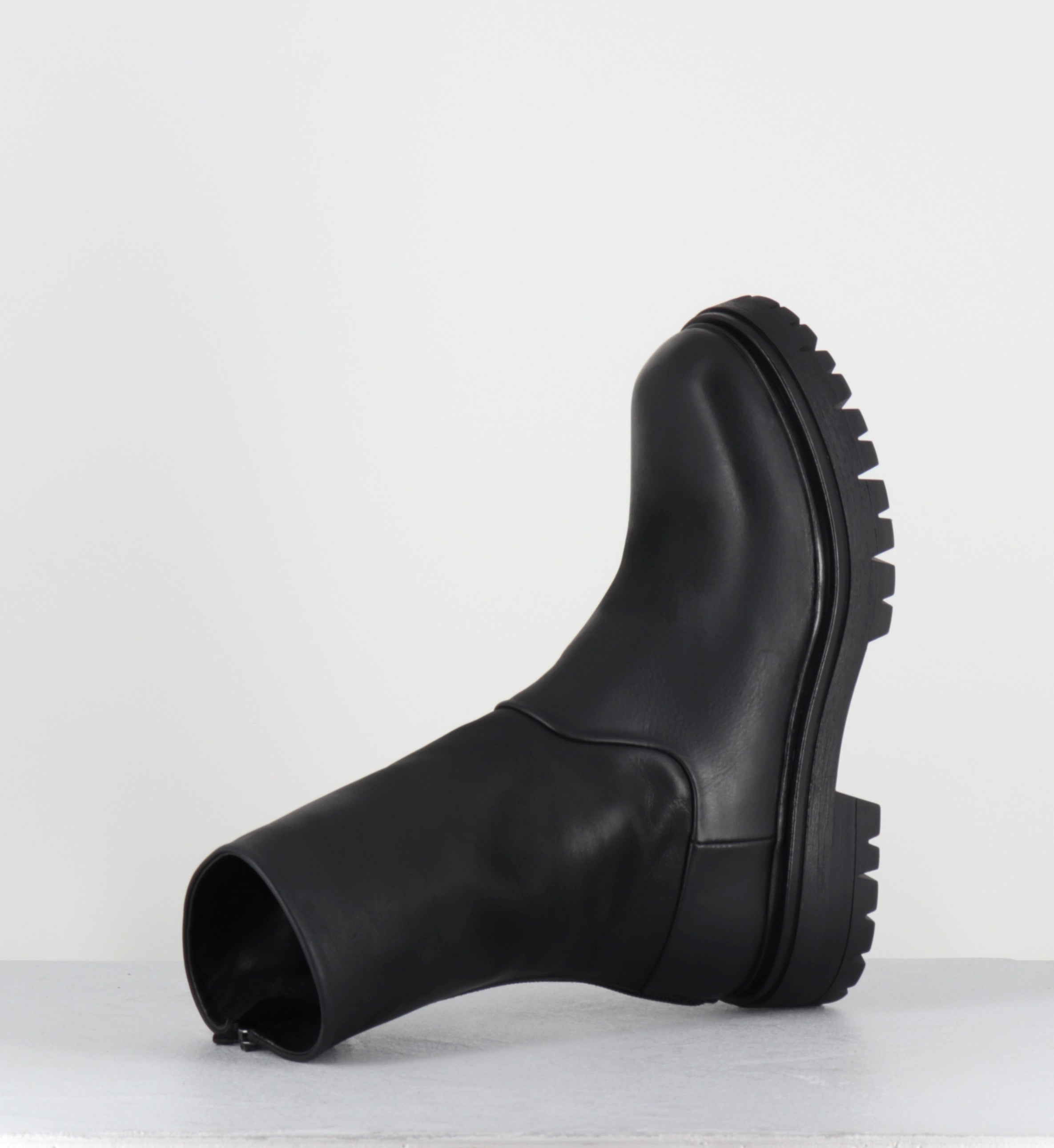 Boots bikers en cuir noir - E2644 BOSTON NERO