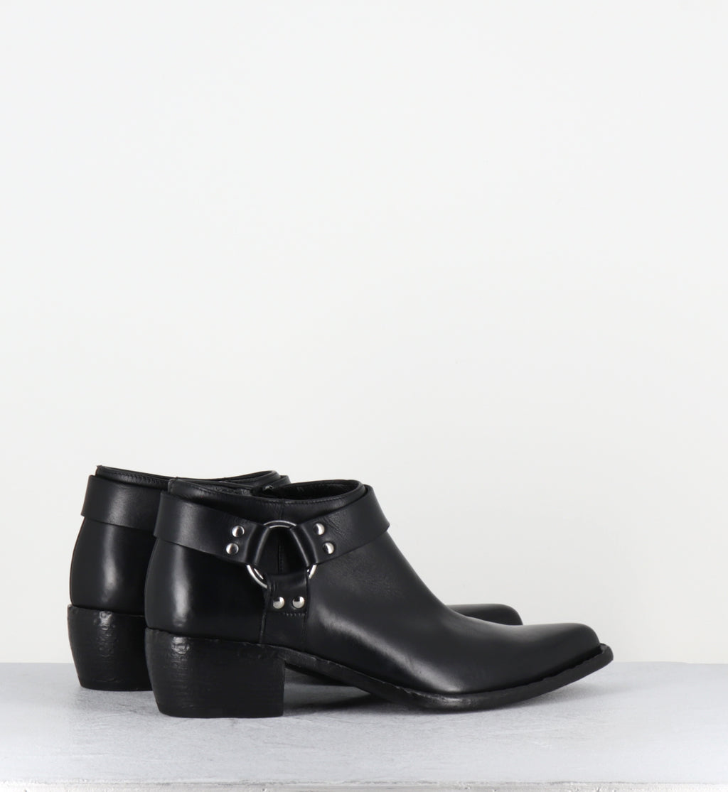 Santiags courtes en cuir noir - E4578 TALCO NERO