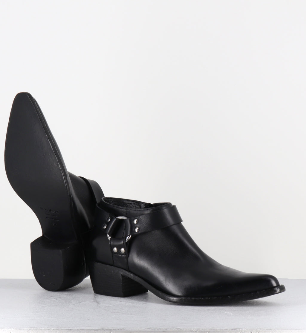 Santiags courtes en cuir noir - E4578 TALCO NERO