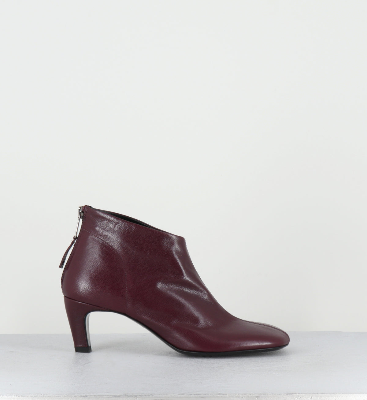 Boots courtes en cuir pune - E4763 GLOVE WINE