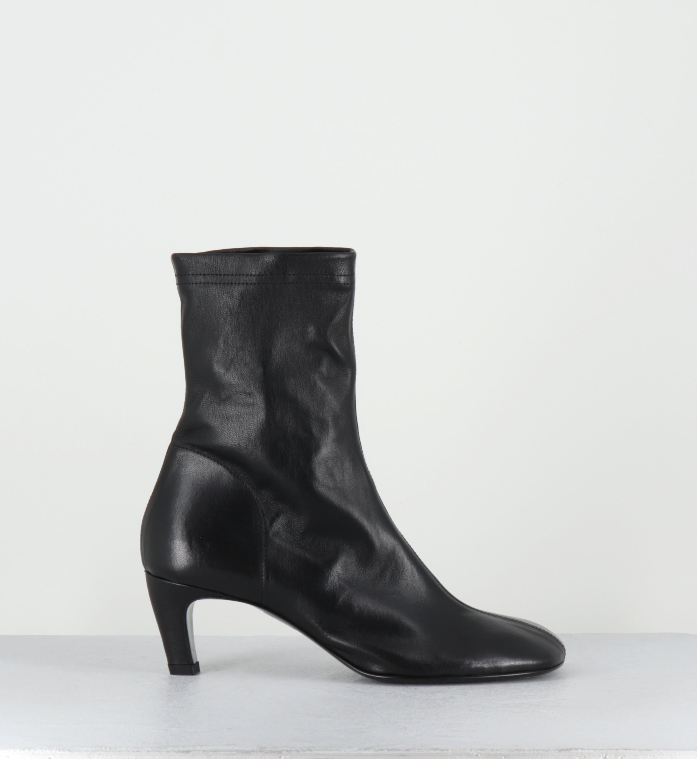 Boots en cuir noir stretch - E4644-1 NAPPA EL NERO